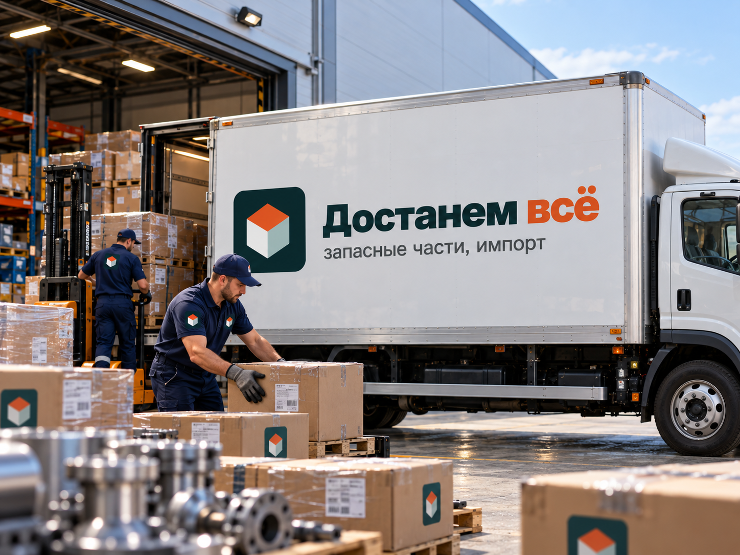 Иллюстрация: погрузка заказов в фургон
